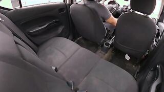 Steamy Car Encounter: Driver's Touch Sparks Passionate Moans!