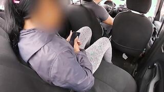 Steamy Car Encounter: Driver's Touch Sparks Passionate Moans!