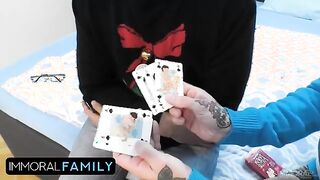 Unexpected Card Game Leads to a Wild Threesome with Maddy Black on Christmas Eve - Immoral Family 4K