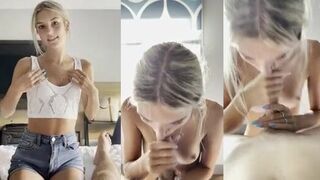 Young College Cutie Experiences Her First Surprise!