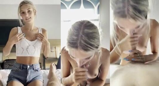 Young College Cutie Experiences Her First Surprise!