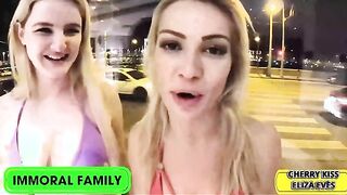 Unexpected Sperm Surprise: Cherry Kiss & Eliza Eves' Stepson Joins the Fun!