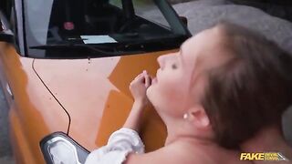 She Tempts Me with Her Stunning Curves During a Driving Test - Fake Driving School Adventure