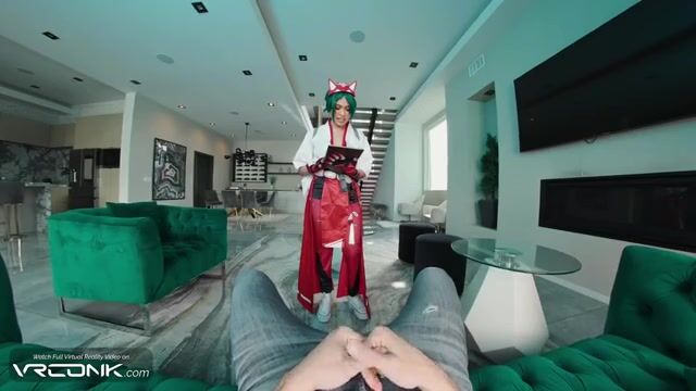 VR Fantasy: Busty Kiriko from Overwatch Takes on a Fan in Cosplay Adventure Pt. 1