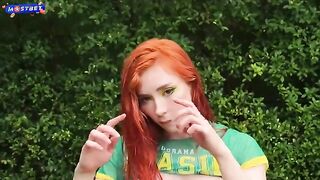 Playful Fitness Enthusiast Enjoys Outdoor Football Fun - Sweetie Fox
