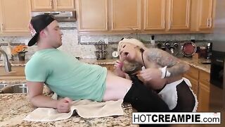 Curvy Maid Gets Surprising Treat in the Kitchen!