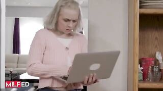 Mature Redhead Andy James Charms the IT Guy with a Steamy Kitchen Encounter