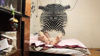 DATEZONE - Alluring Blonde in a Form-Fitting Red Dress Enjoys a Sensual Moment.