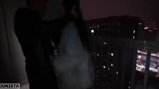 Unexpected Encounters: Passionate Moments with a Stranger in an Elevator and on a Public Balcony - Featuring Marseline Black!