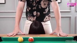 Intense Pool Table Encounter: Passionate Moments with Sasha Max and Eva Soda