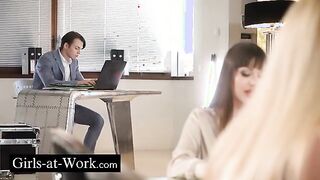 Tommy's Wild Encounter with Two Stunning Ladies: A Thrilling Office Adventure!
