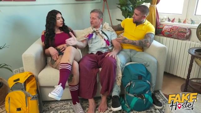 Stealthy Yoga Session: Inked Teacher's Secret Encounter with His Girlfriend Next Door!
