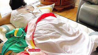 Saree Sensation: Intimate Massage with Alluring Curves and Passionate Whispers - Featuring Hira's Enchanting Beauty
