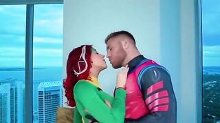Exciting New X-Men Movie Premiere: Gambit and Rogue's Intense Encounter! Featuring FilouFitt and Zoey Di Giacomo.