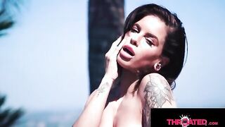 Inked Beauty Takes on a Wild Challenge: POV Deepthroat Adventure with Jesse Pony