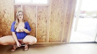 Curvy Blonde with Glasses Thrills in Public Exhibition and Flirty Conversations