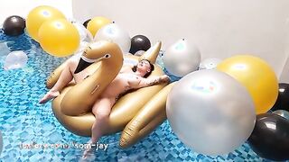 Amateur Looners Fucking With Balloons By The Pool - Lustery