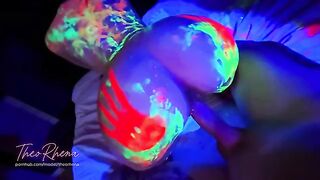 Vibrant Nights: Intense Fluorescent Fun in Bed with TheoRhena!