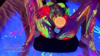 Vibrant Nights: Intense Fluorescent Fun in Bed with TheoRhena!