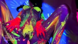 Vibrant Nights: Intense Fluorescent Fun in Bed with TheoRhena!