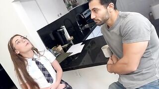 Curious Step-Sibling Encounter: Juniper Ren's Playful Table Adventure - Perfect Stroke MD
