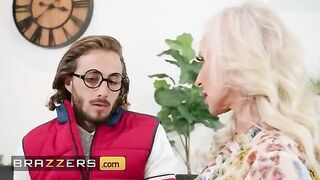 Next Door Neighbor Morgan Taylor Teaches Young Friend the Art of Kissing