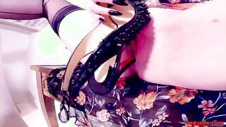 Red XXX's Sensual Playtime with Heels and a Toy