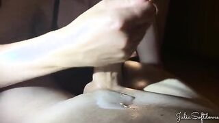 Husband's Intense Pleasure: Handjob with Prostate Massager Takes Him Over the Edge!