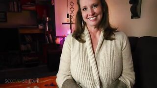 Tempting Encounter: Mature Wife Charms Young Man While Her Husband is Nearby