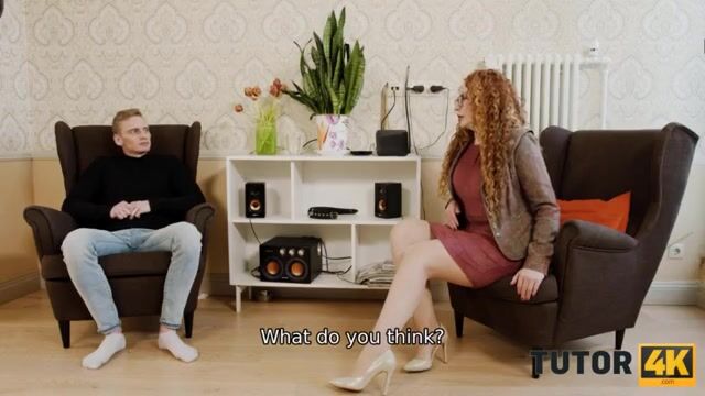Redhead Tutor Plays a Prank on Her Student - A Humorous Twist!