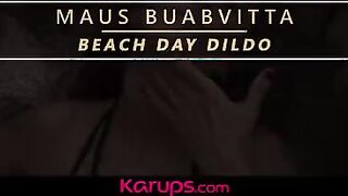 Curly-Haired Mature Beauty Enjoys Solo Fun on the Beach - Karups