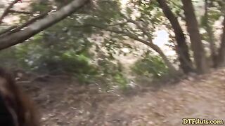 Abbie Maley's Outdoor Adventure: A Petite Brunette's Playful Encounter with James Deen