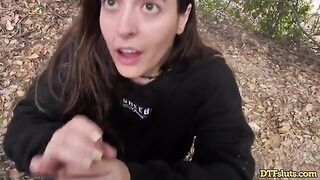 Abbie Maley's Outdoor Adventure: A Petite Brunette's Playful Encounter with James Deen