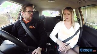 Czech Beauty with Curves Gets Wild During Driving Lesson in the UK - Unforgettable Experience!