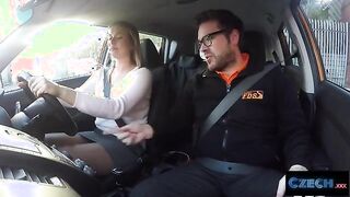 Czech Beauty with Curves Gets Wild During Driving Lesson in the UK - Unforgettable Experience!