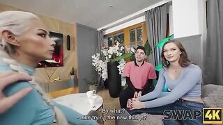 SWAP4K. A Sunday walk ended up as having a hot girl with in our bed, it was her first threesome