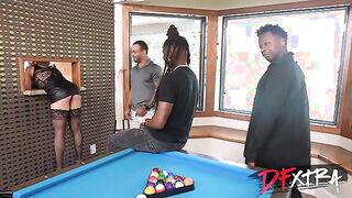 French Beauty Explores a Wild Foursome Adventure with Her Submissive Partner