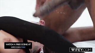 WIFEY Hotwife Ryder Mercedes Gets Tag-Teamed By Two Massive BBCs In Front Of Hubby
