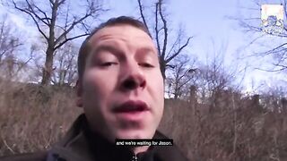 Exciting Car Adventure: Steamy Threesome with Melina Pure and Two Lucky Guys!