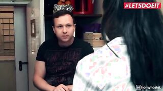 Unexpected Encounters: Intense Scene with Julia Parker and the Hostel Janitor - Full Experience!