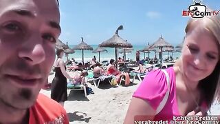 Flirty 18-Year-Old Blonde Catches Attention at Mallorca Beach