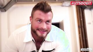 Curvy Tattooed Secretary Gets Cozy with the Office Janitor - LETSDOEIT