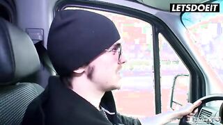 Josy Black's Wild Ride: Intense Backseat Adventure with Pint Eastwood