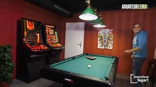 Curvy German Blonde Anja Van H. Takes Charge on the Pool Table - Amateur Fun!