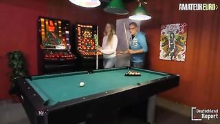 Curvy German Blonde Anja Van H. Takes Charge on the Pool Table - Amateur Fun!