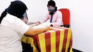 Intense Encounter with a Stunning Office Girl: Owner's Bold Move!