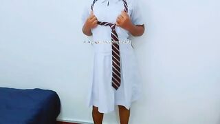 Tharudini's After School Transformation: Watch Her Change Out of Her Uniform!