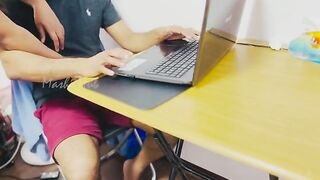 Fixing a Laptop at a Friend's Place: A Campus Adventure!
