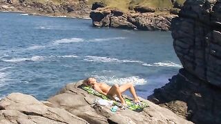 Vayana's Wild Beach Adventure: A Threesome on the Jetty!