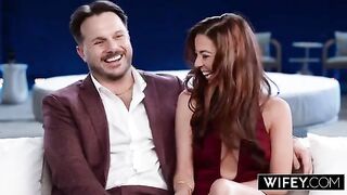 Redhead Temptress Jezebel Gambino Enjoys a Threesome Adventure While Her Partner Captures Every Moment